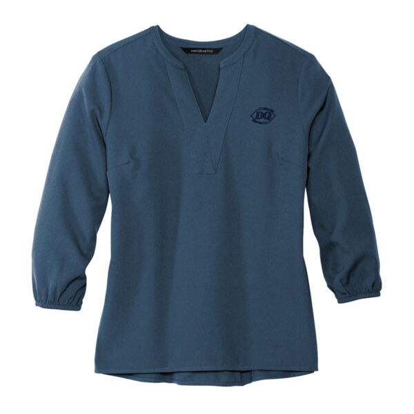 Ladies Stretch Crepe 3/4 Sleeve Blouse Thumbnail