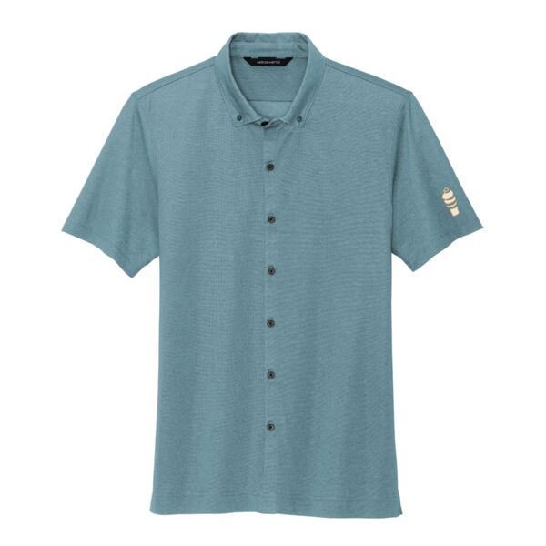 Stretch Pique Full-Button Polo Thumbnail